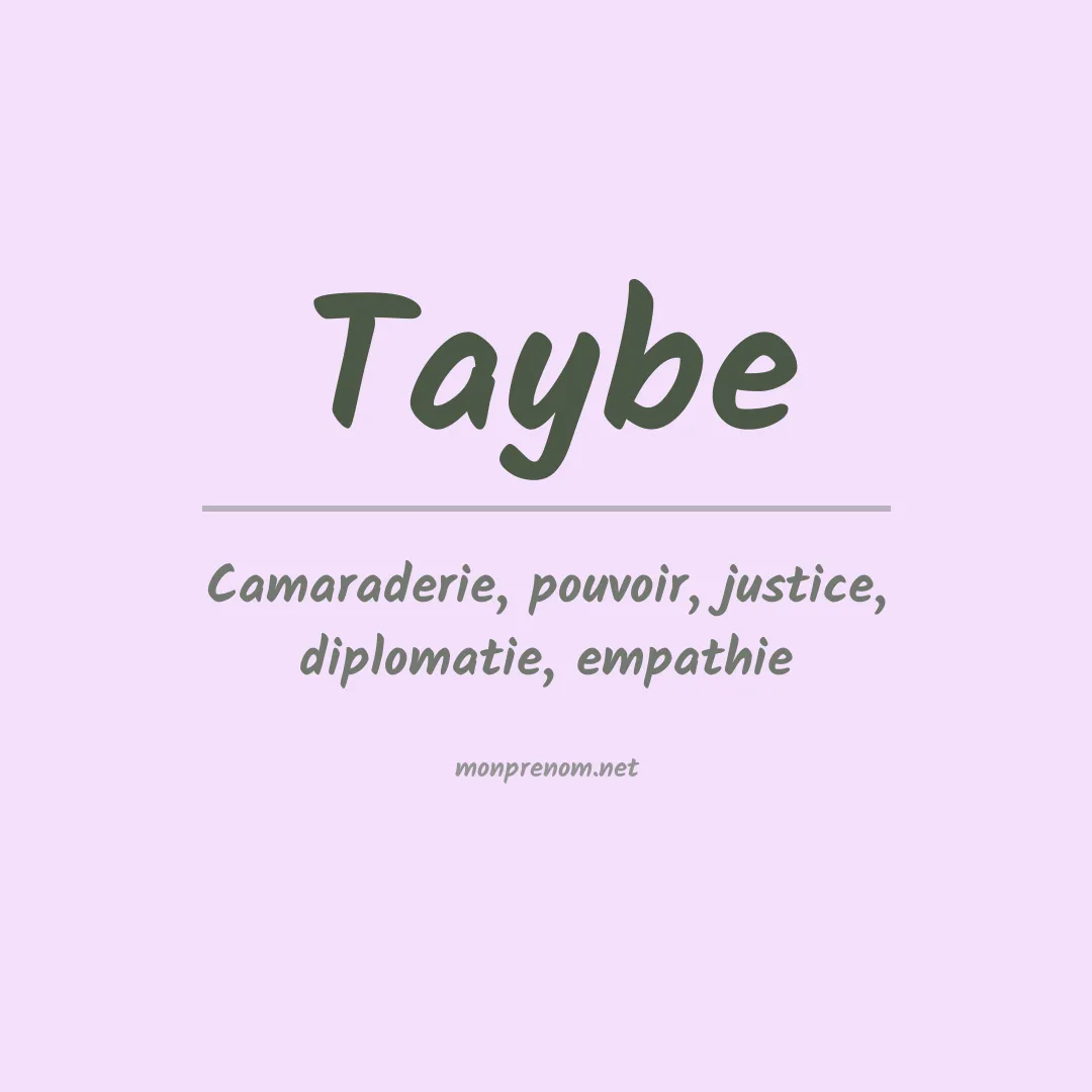 Signification du prénom Taybe