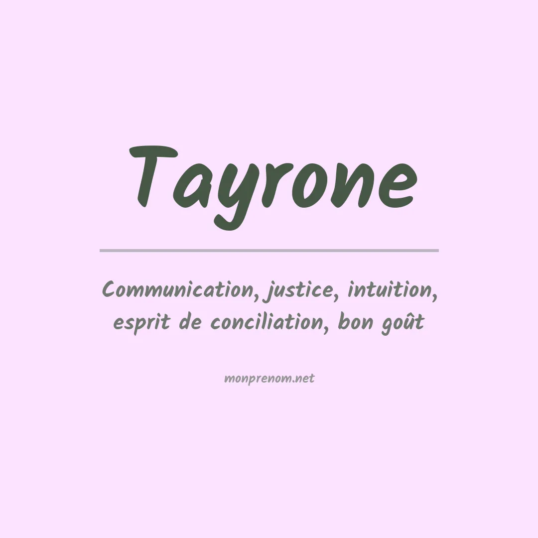 Prénom Tayrone