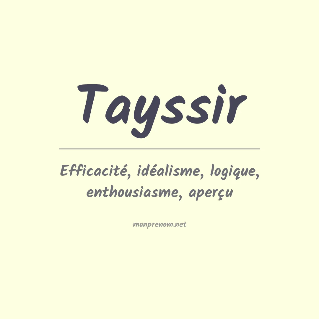 Prénom Tayssir