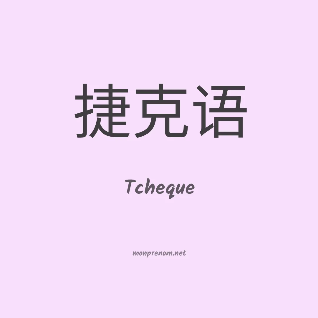 Tcheque en chinois