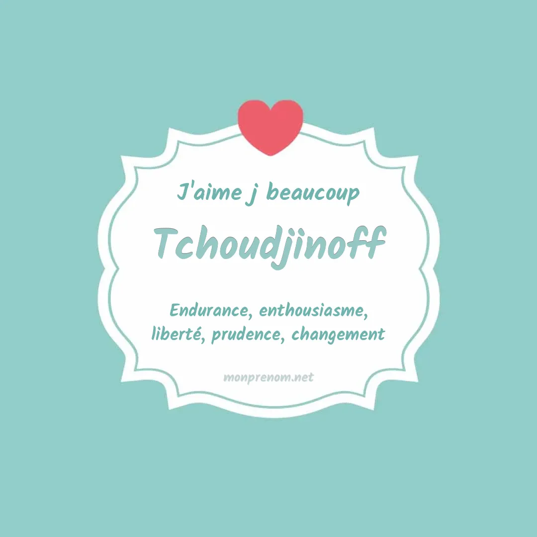 J'aime beaucoup Tchoudjinoff