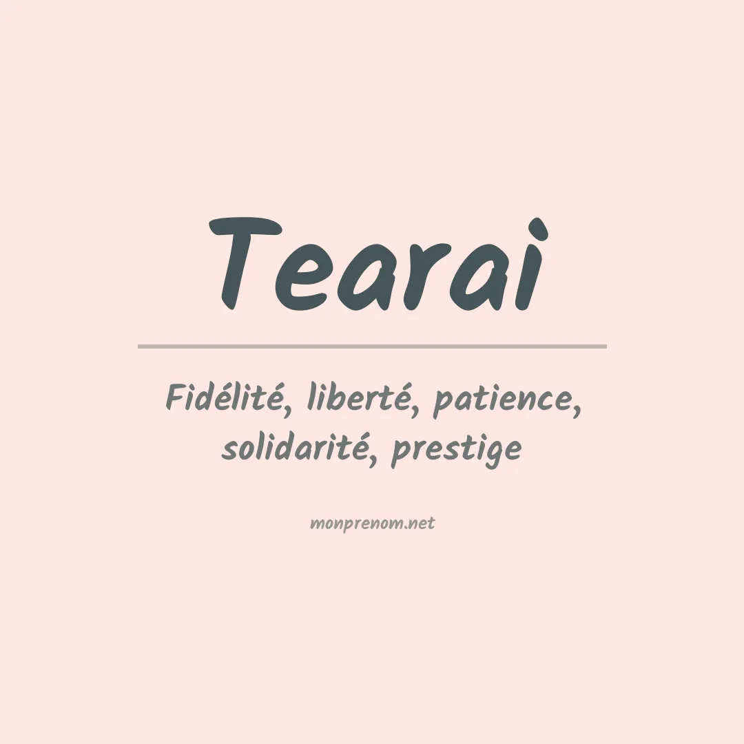 Signification du prénom Tearai