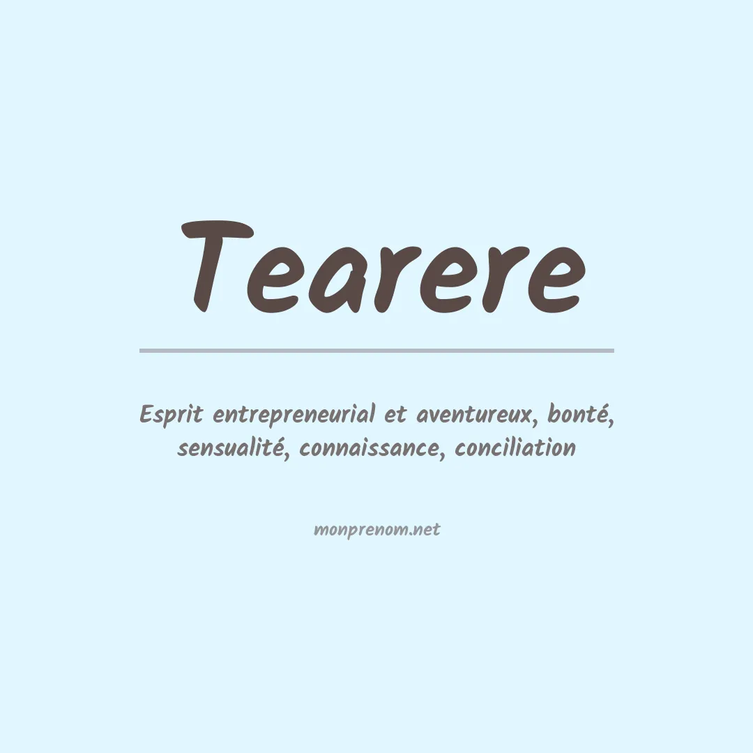 Signification du prénom Tearere