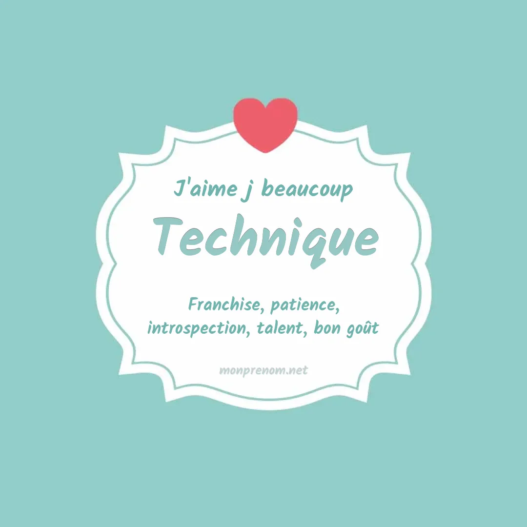 J'aime beaucoup Technique