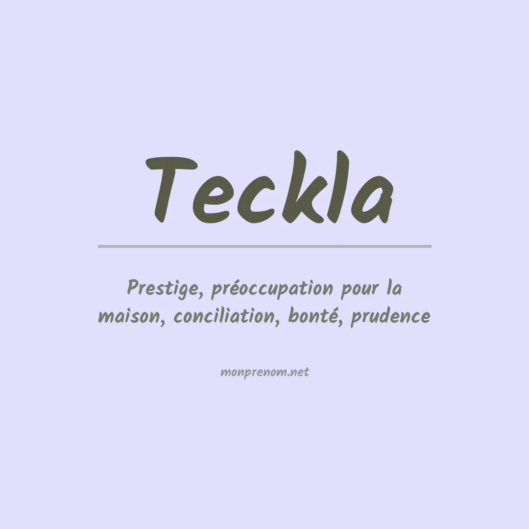 Signification du prénom Teckla