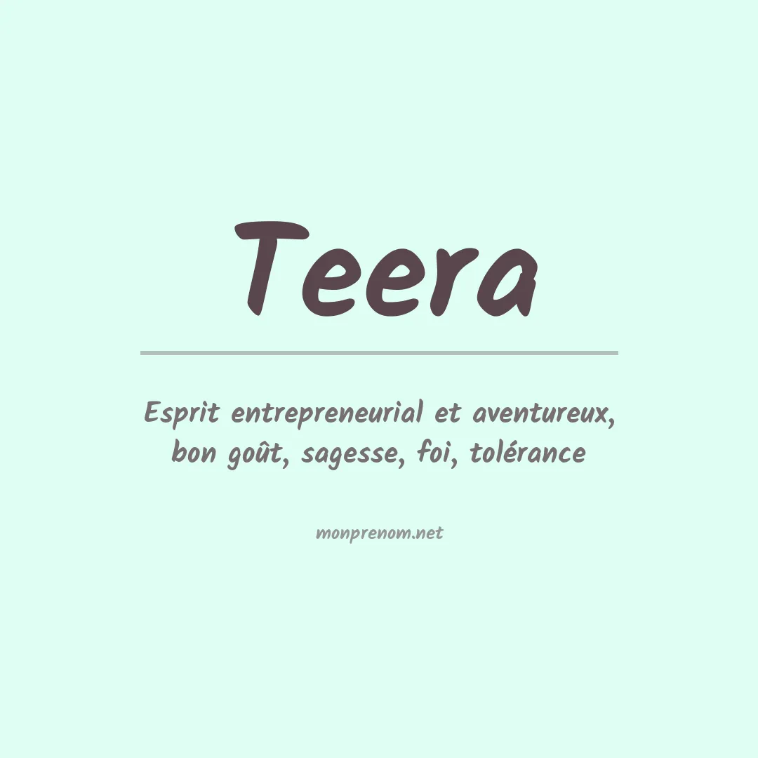 Signification du prénom Teera