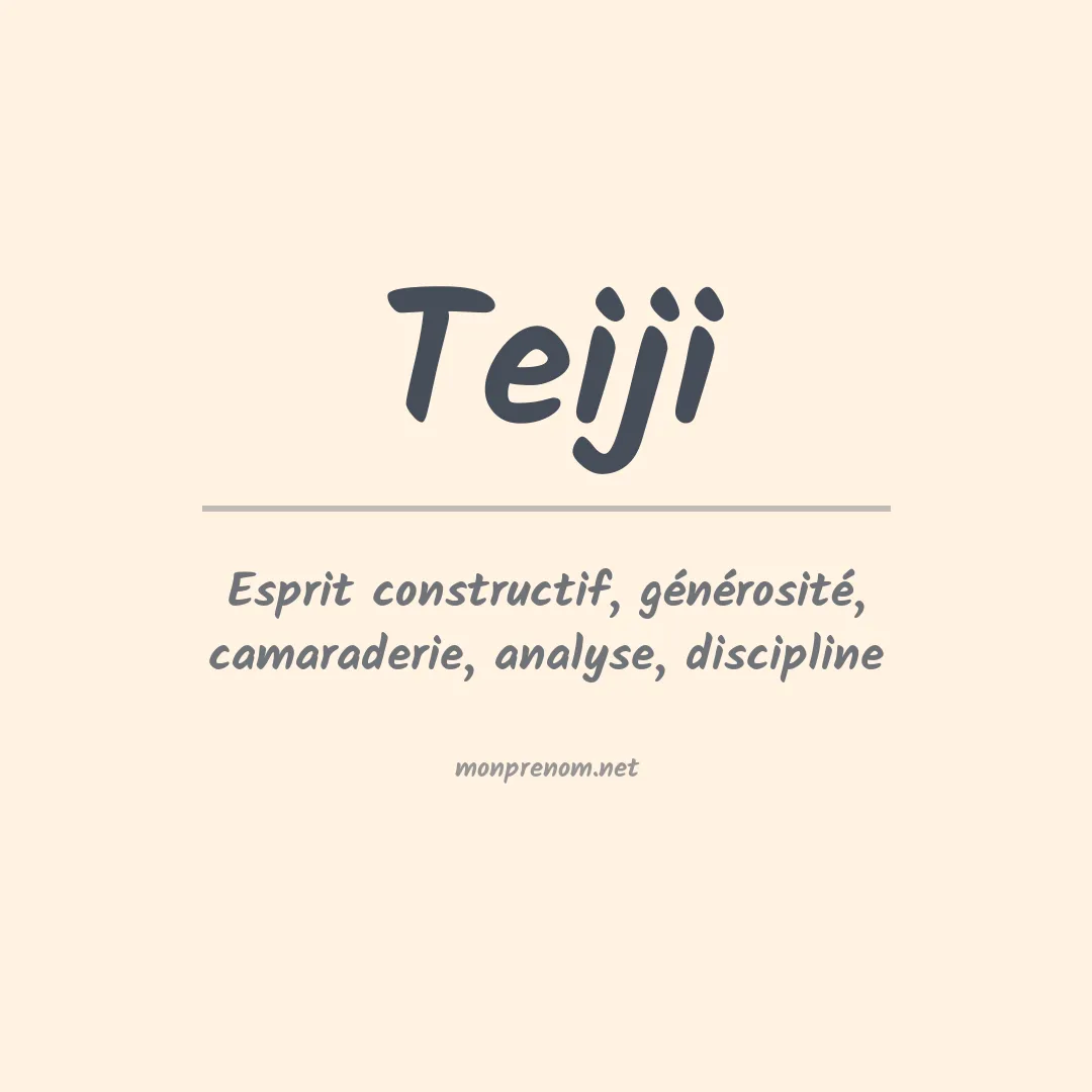 Signification du prénom Teiji