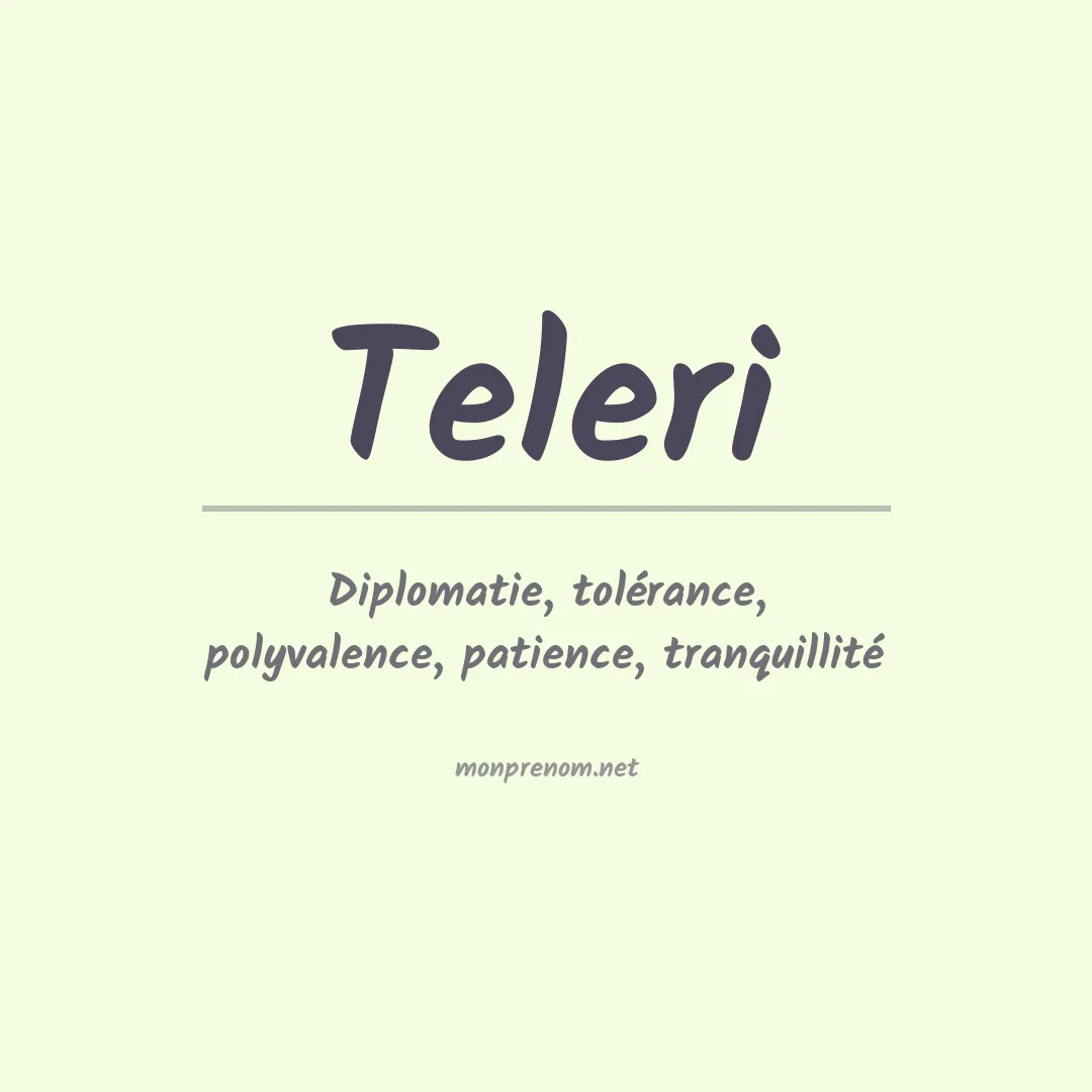Signification du prénom Teleri