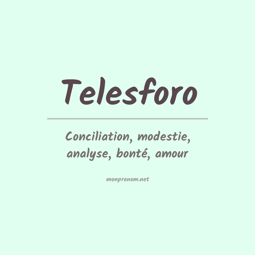 Signification du prénom Telesforo