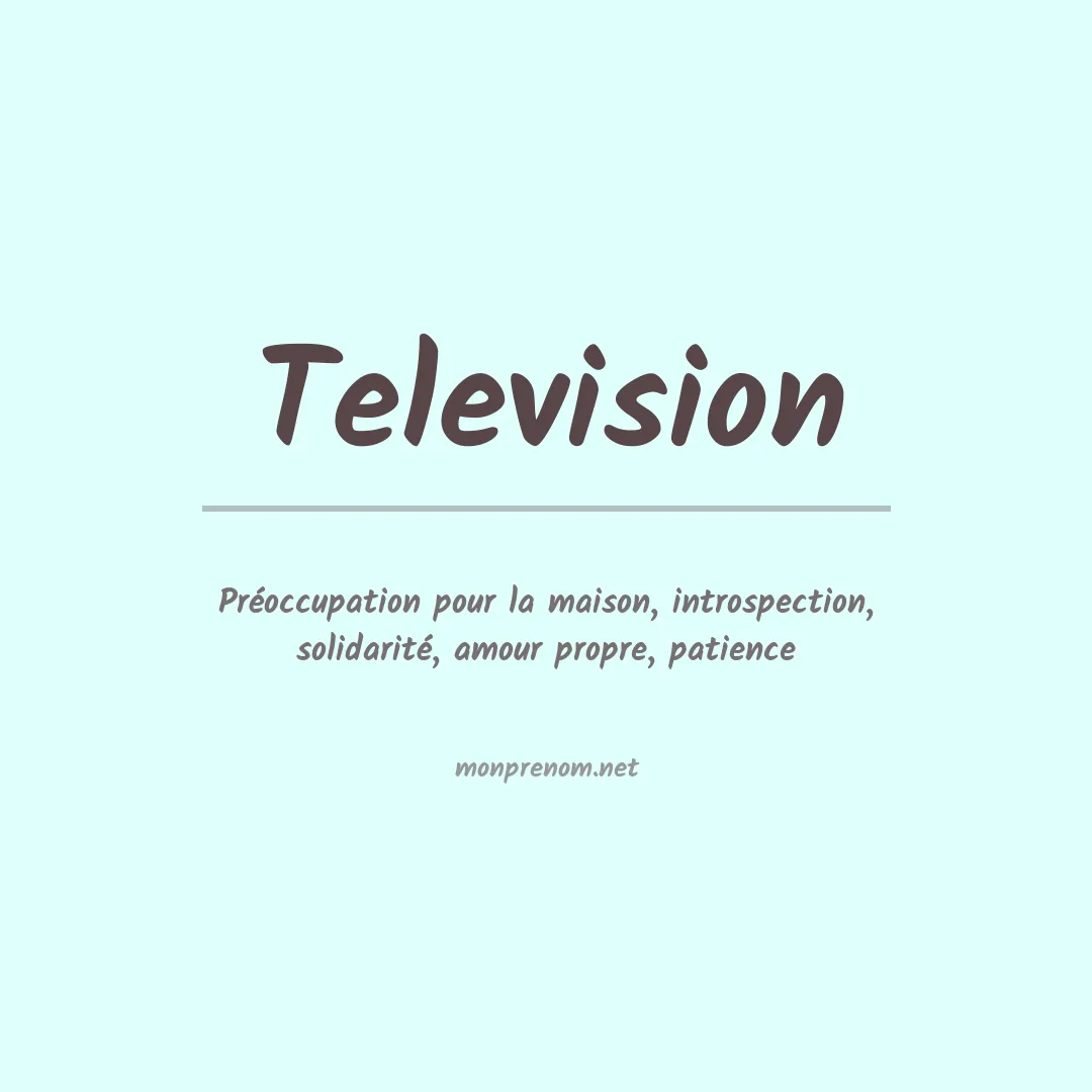 Signification du prénom Television