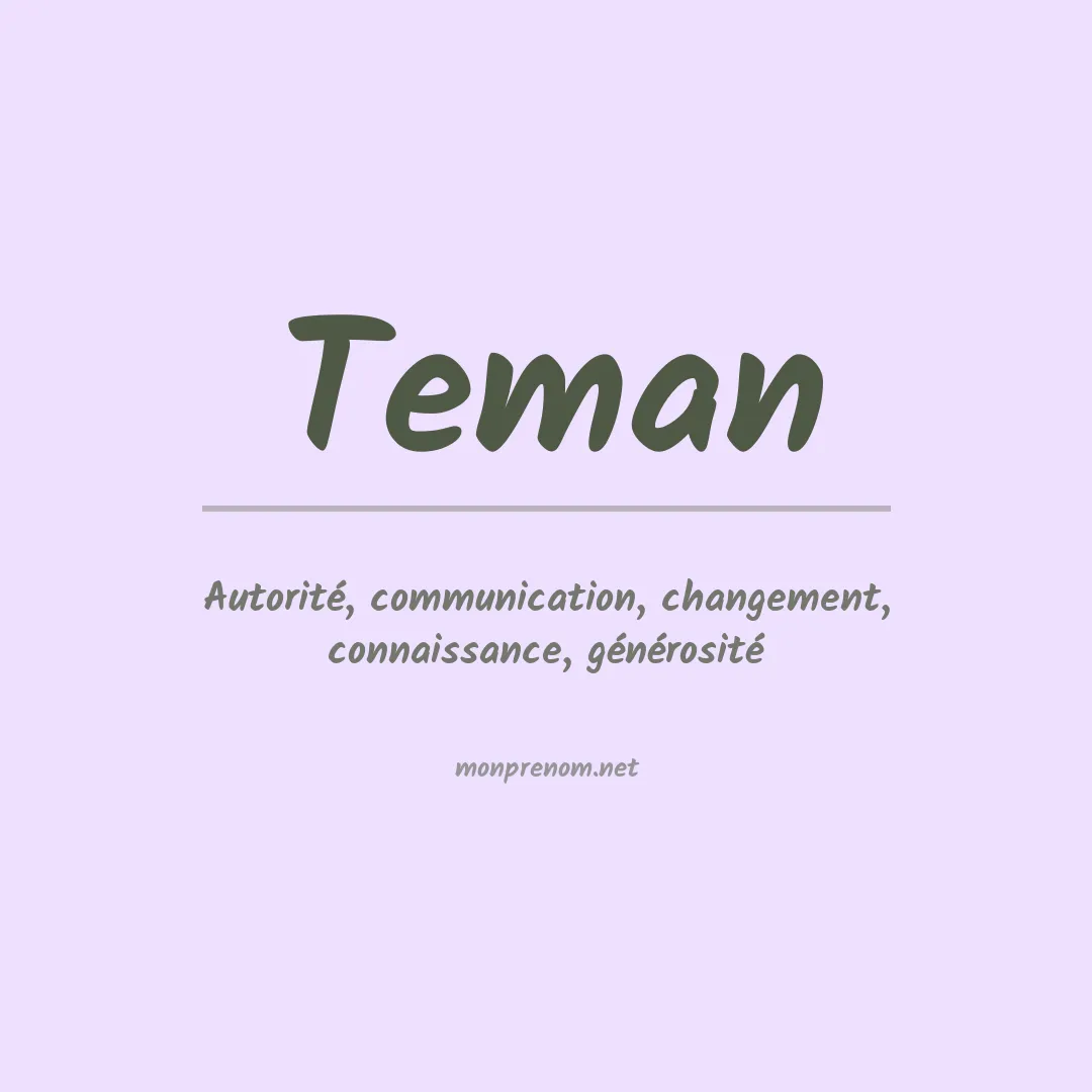 Prénom Teman