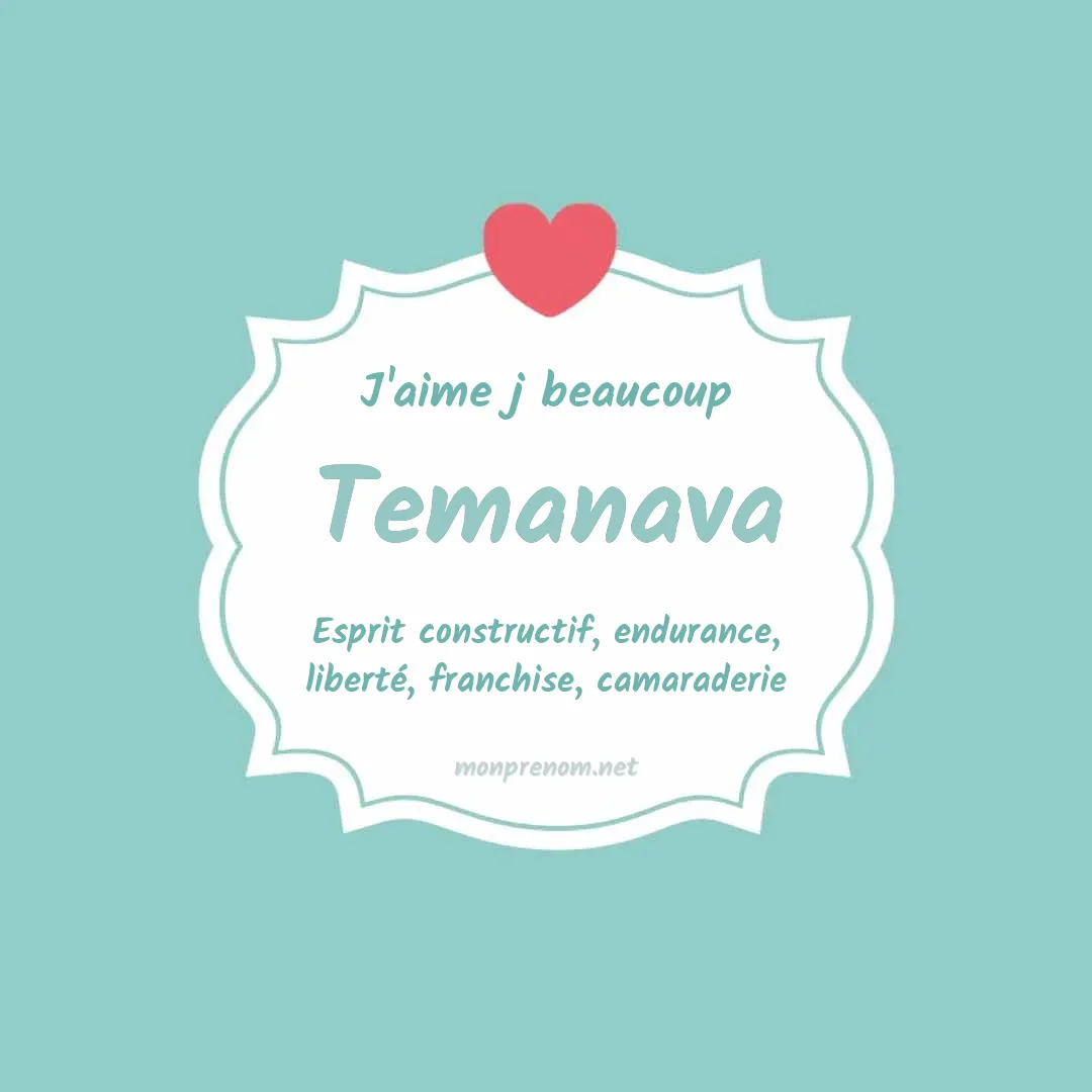 J'aime beaucoup Temanava
