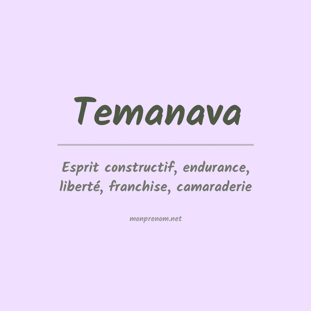 Signification du prénom Temanava