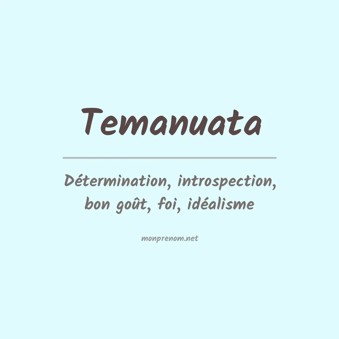 Signification du prénom Temanuata