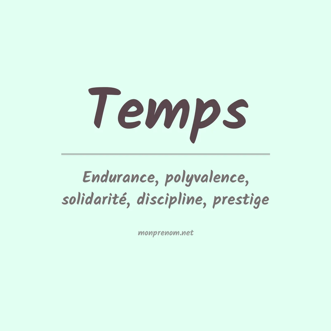 Signification du prénom Temps
