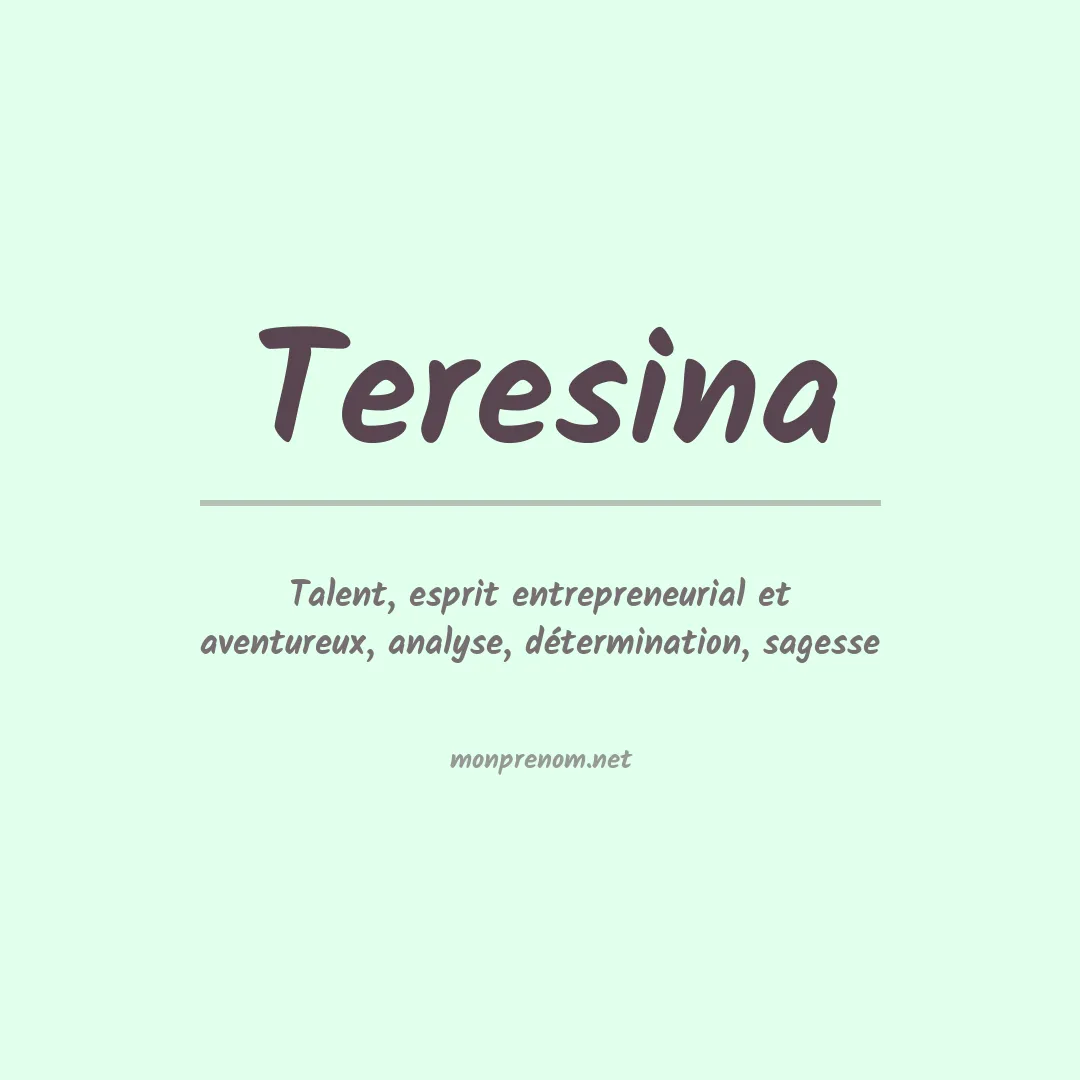 Prénom Teresina