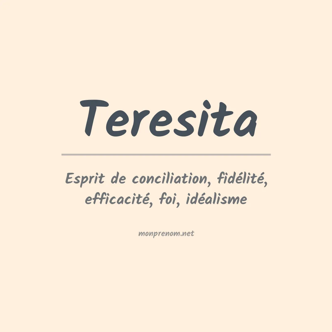 Signification du prénom Teresita