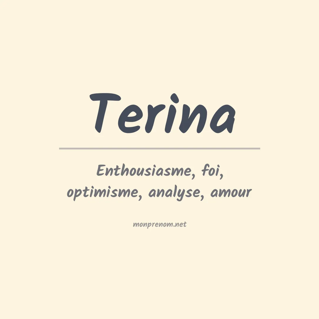 Signification du prénom Terina