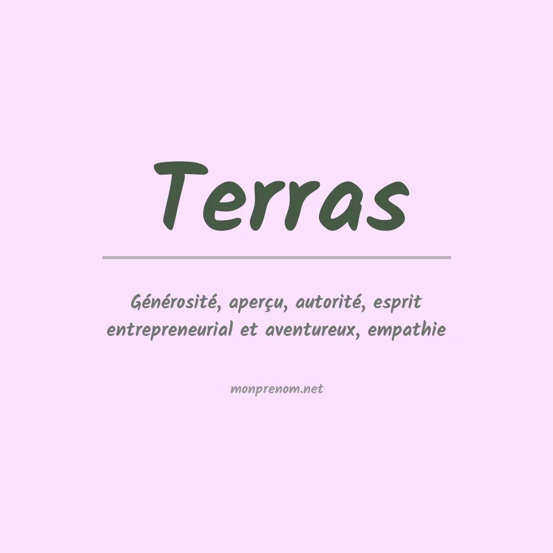 Signification du prénom Terras