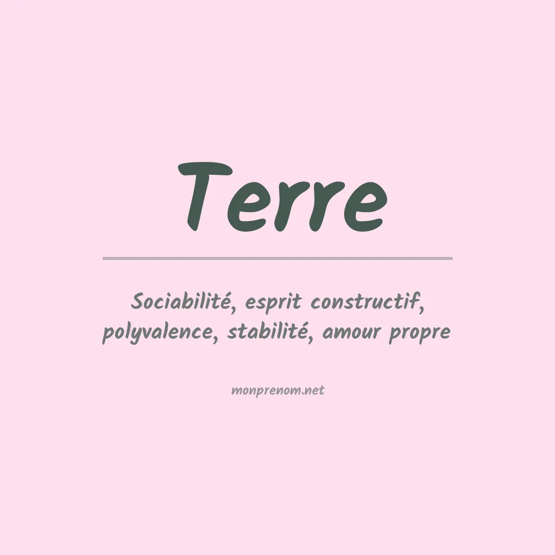 Signification du prénom Terre