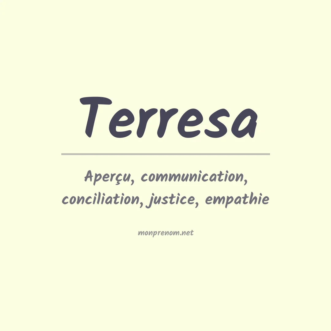 Signification du prénom Terresa