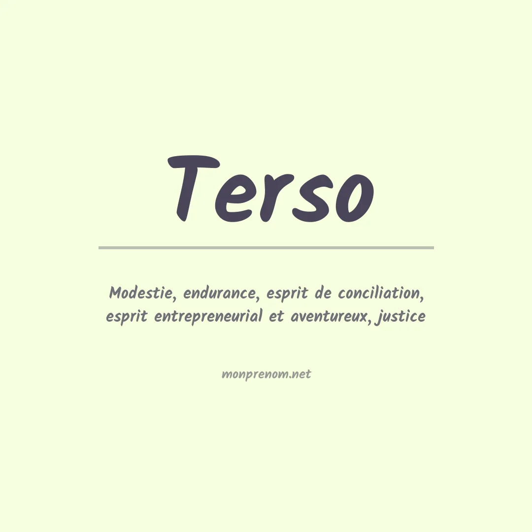 Signification du prénom Terso