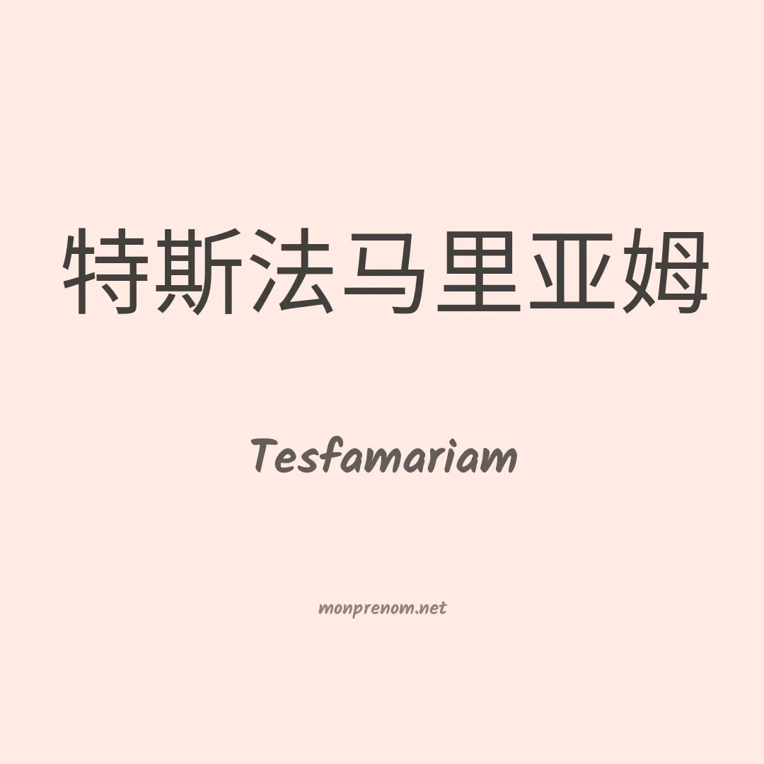 Tesfamariam en chinois