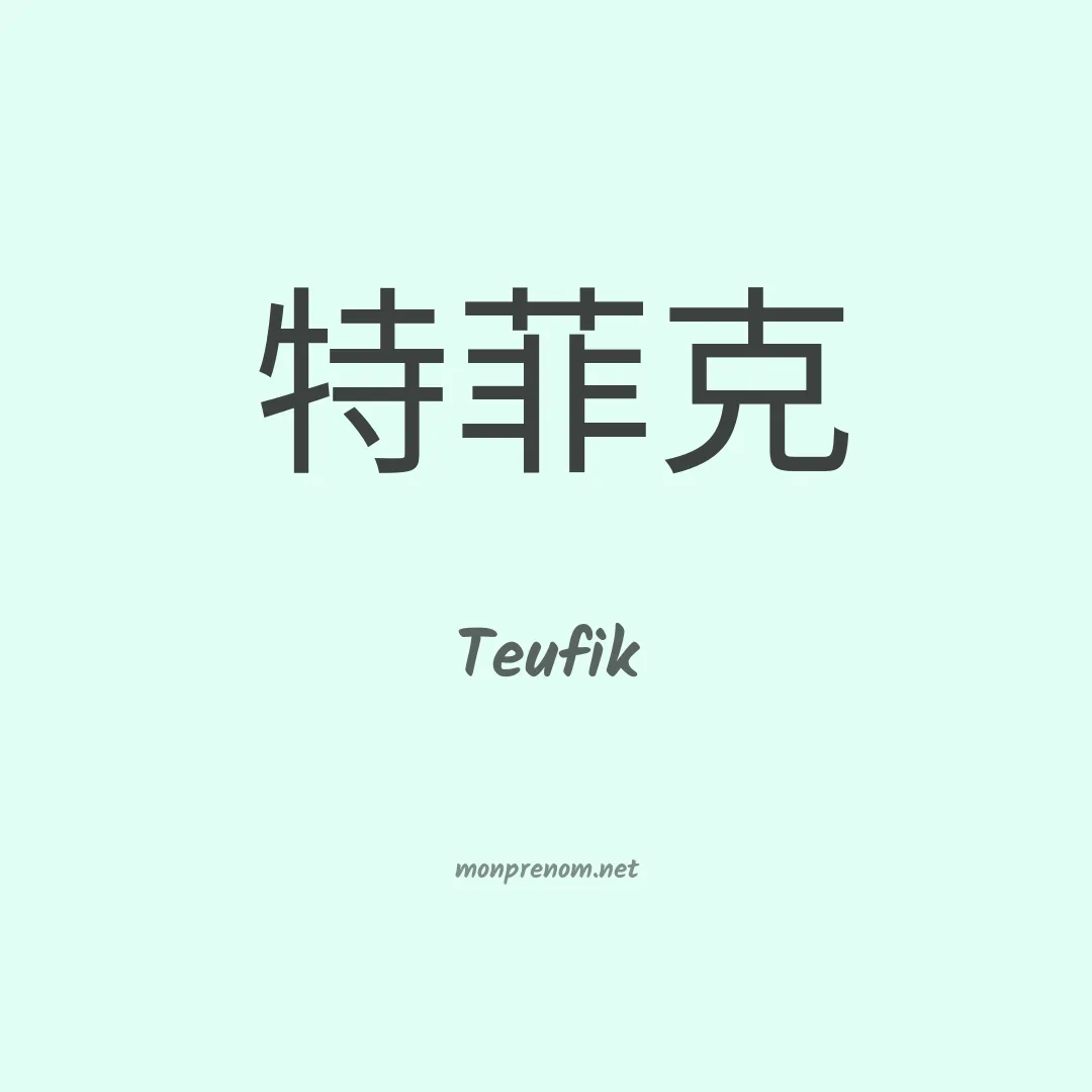 Teufik en chinois