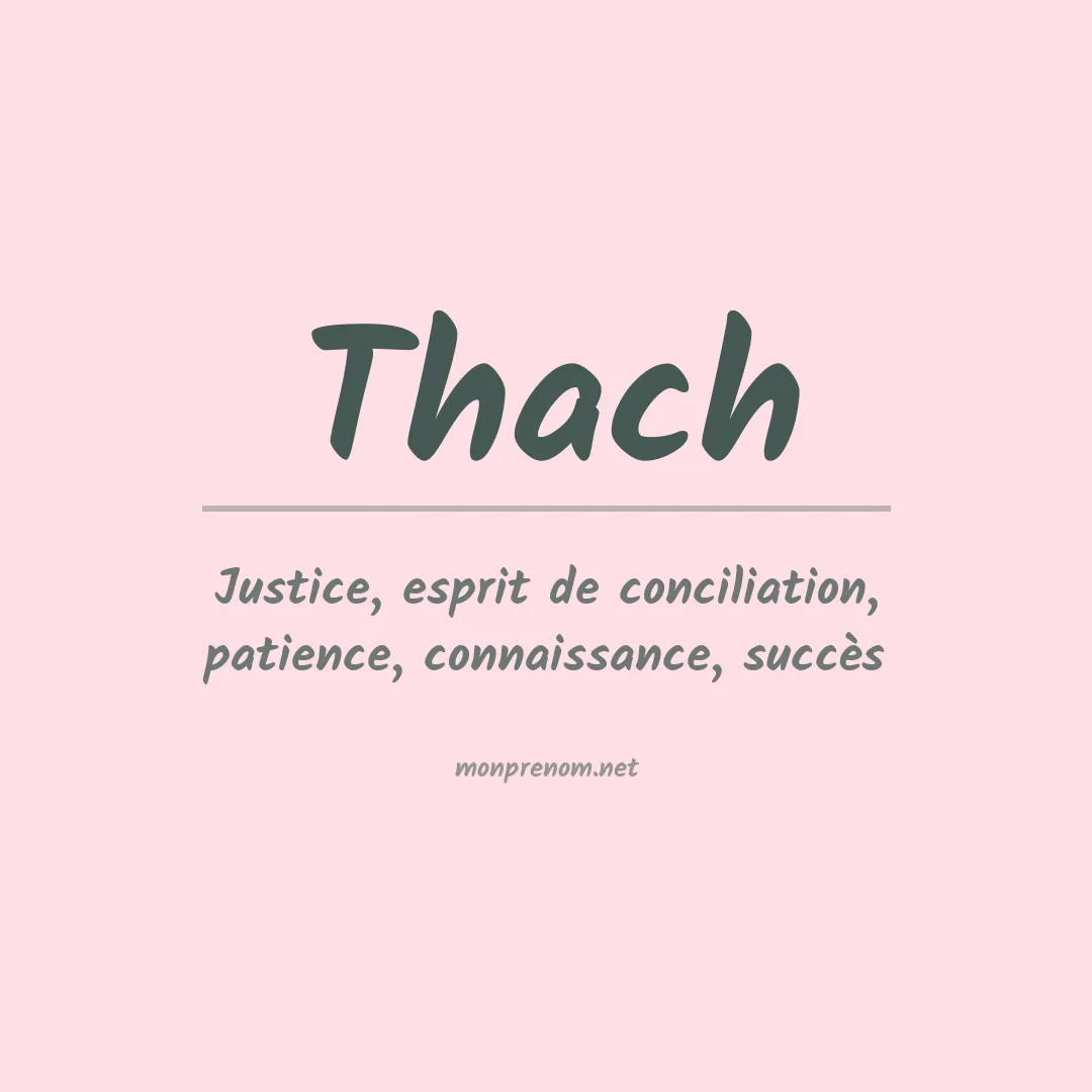 Prénom Thach