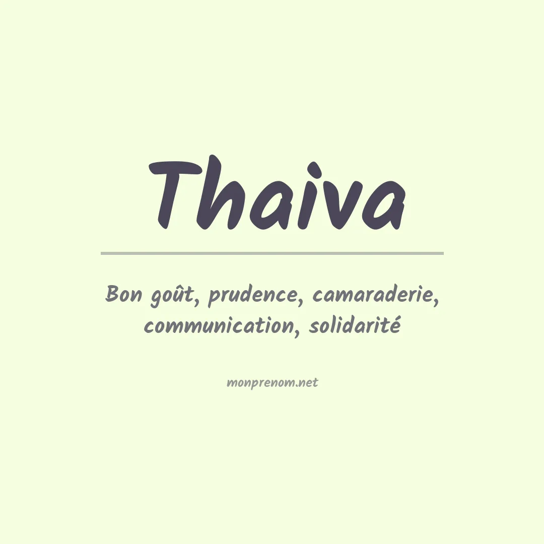 Signification du prénom Thaiva