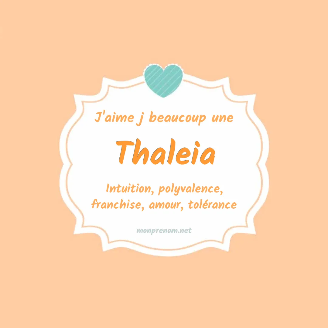 J'aime beaucoup Thaleia