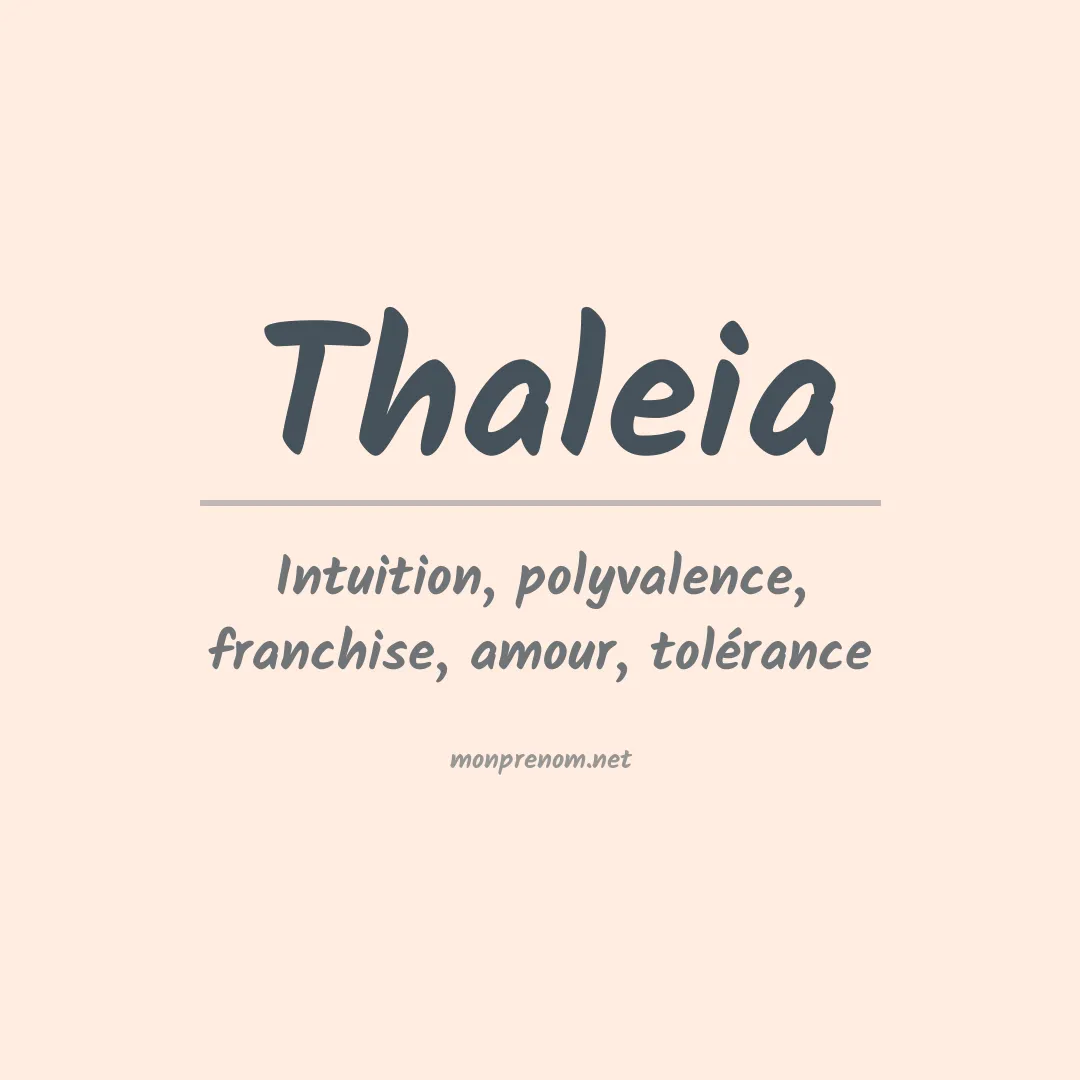 Signification du prénom Thaleia