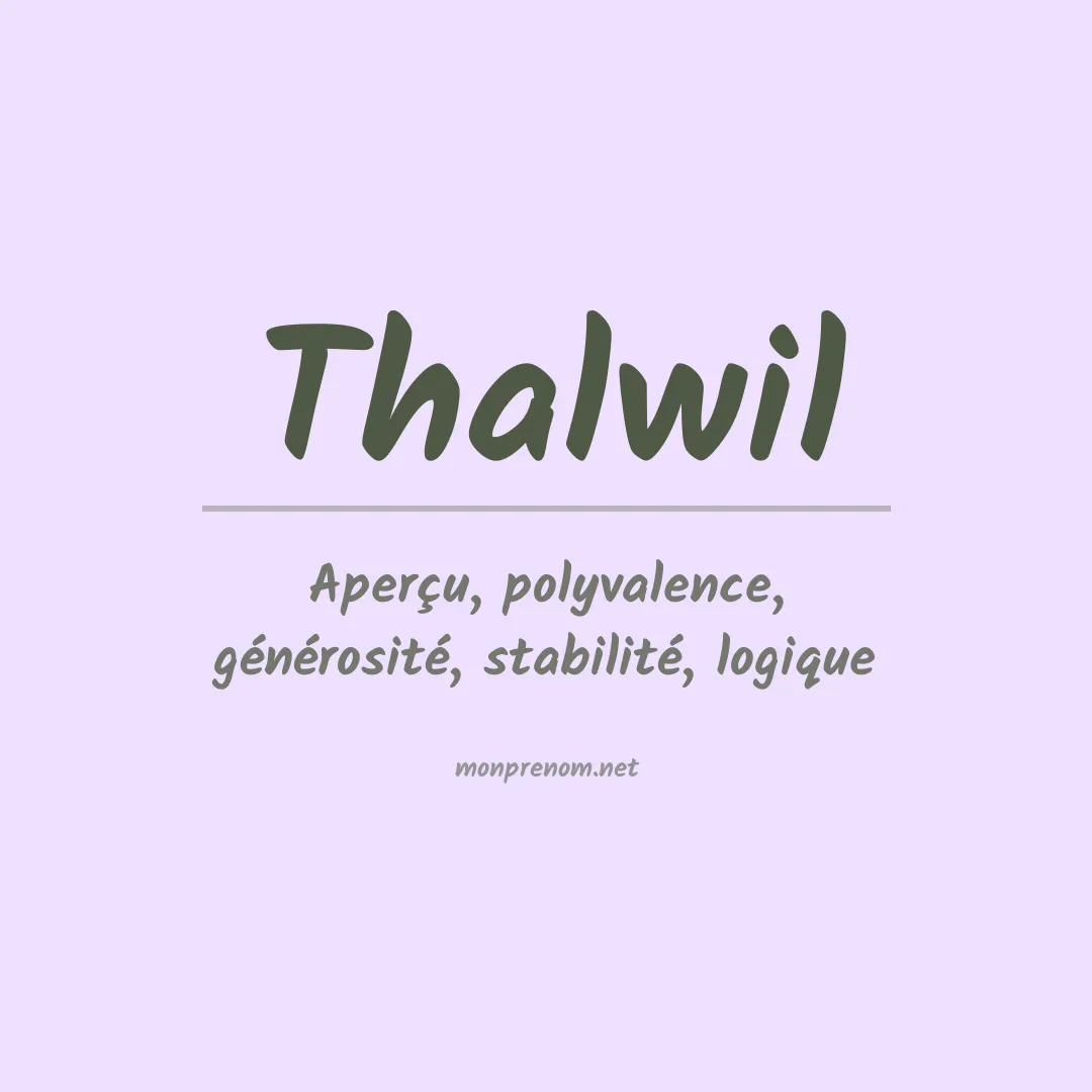 Signification du prénom Thalwil