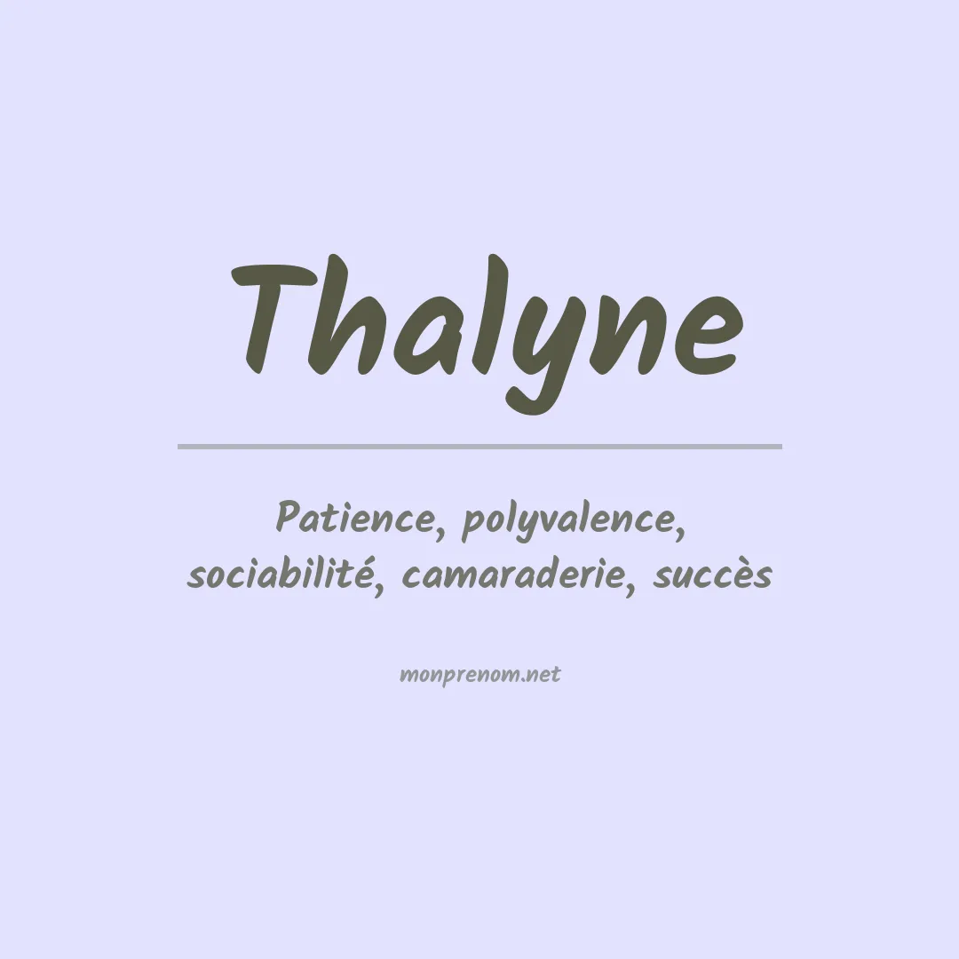 Prénom Thalyne