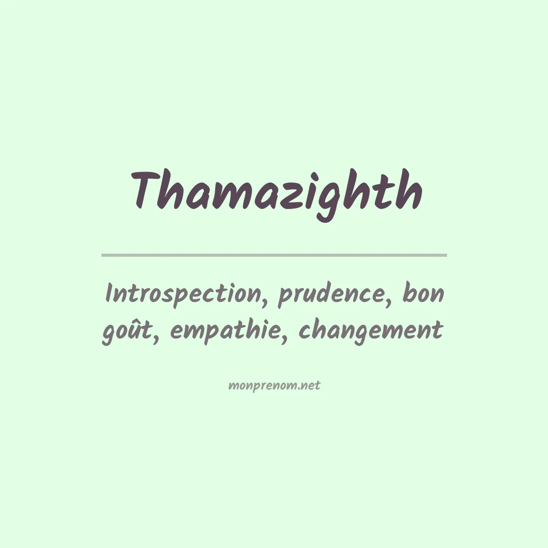 Signification du prénom Thamazighth