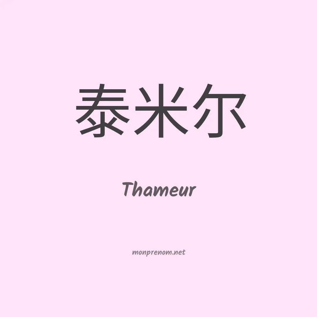 Thameur en chinois