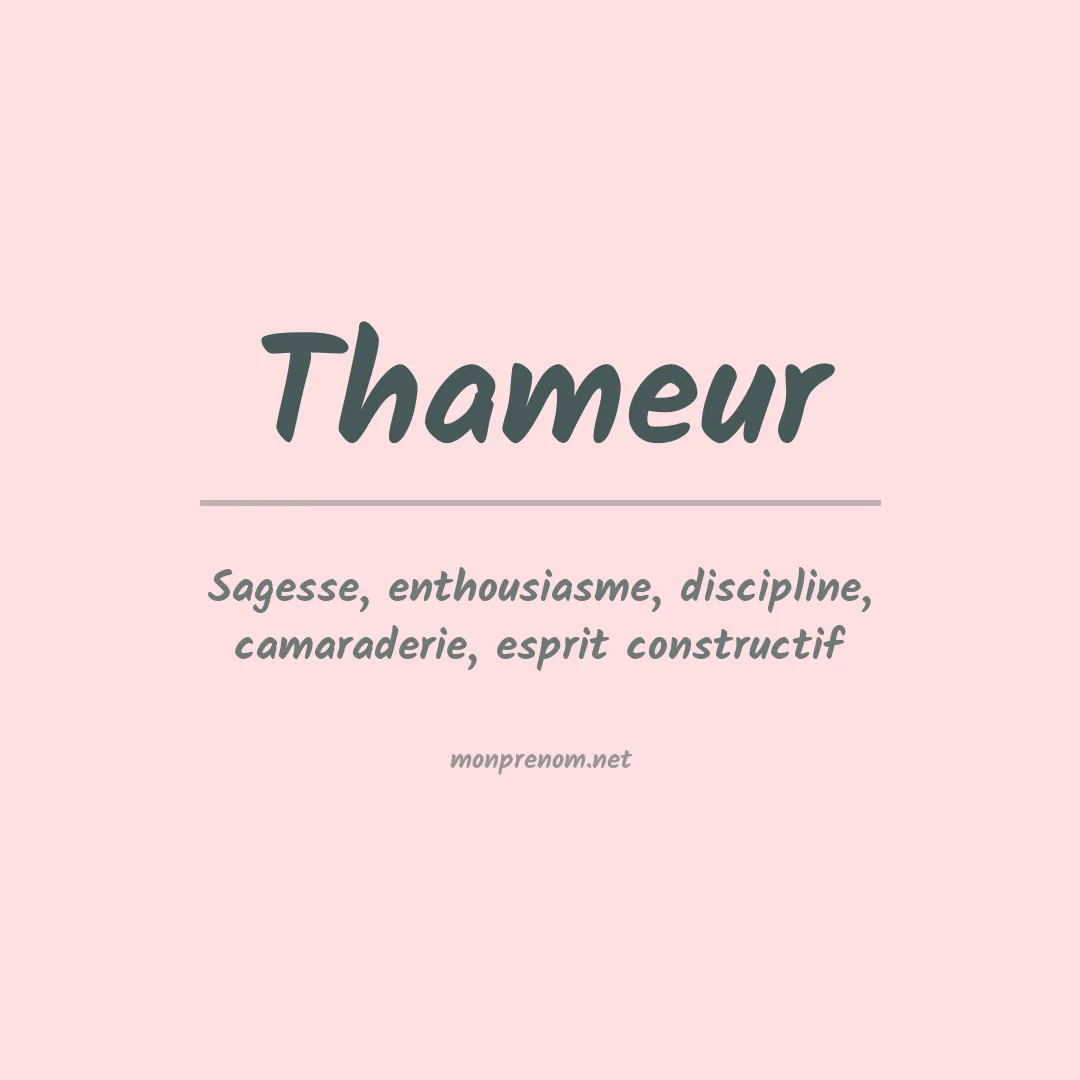 Signification du prénom Thameur