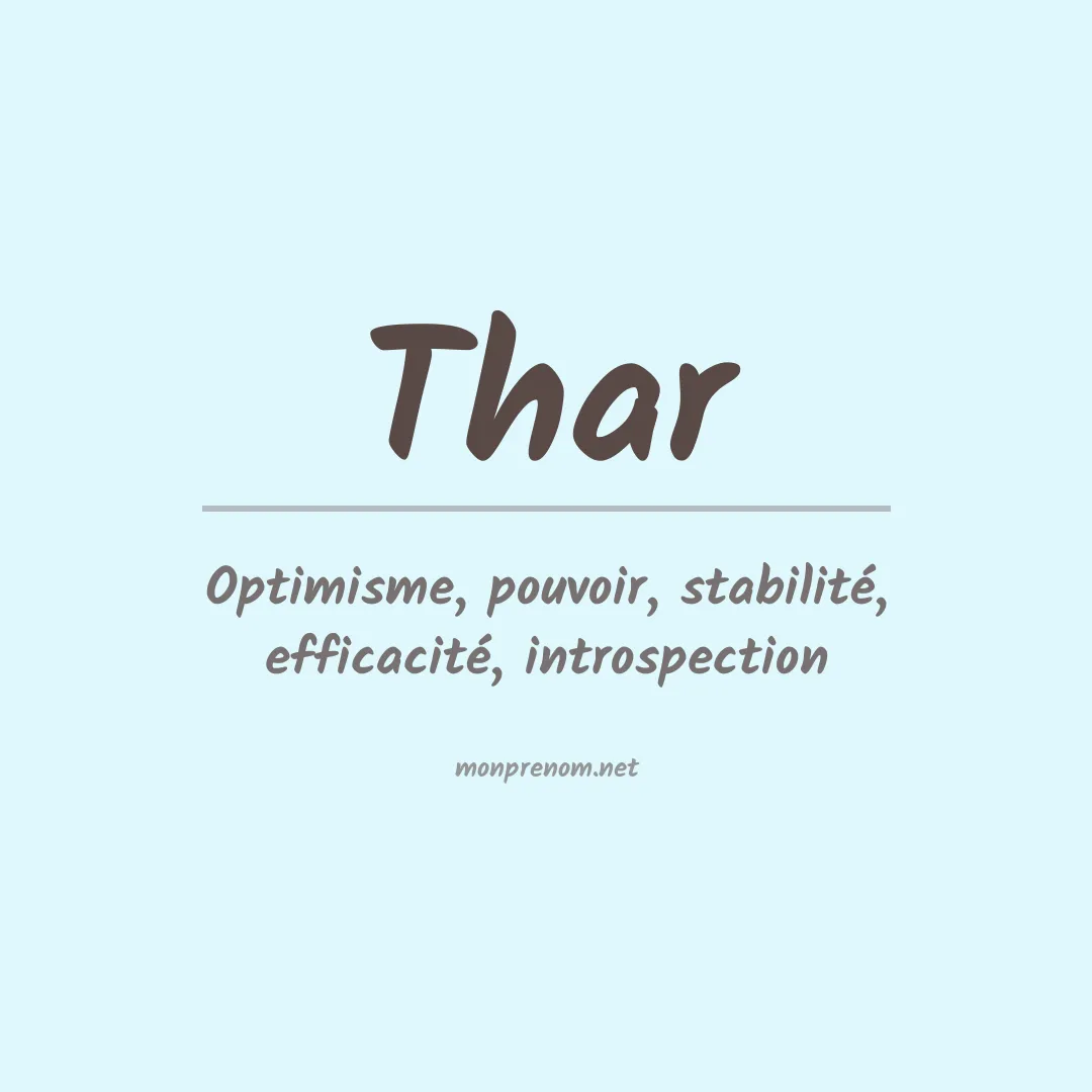 Signification du prénom Thar