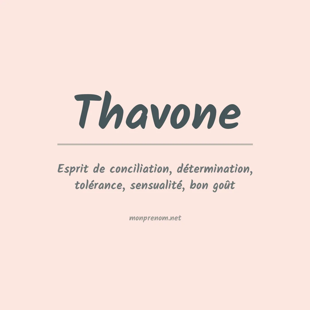 Signification du prénom Thavone