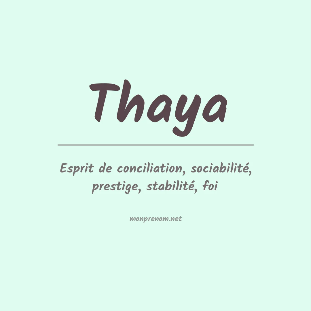Signification du prénom Thaya