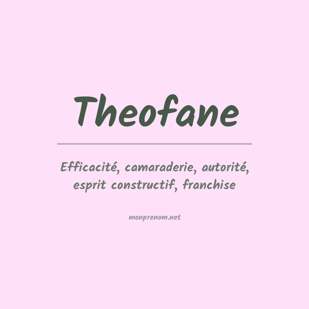 Signification du prénom Theofane