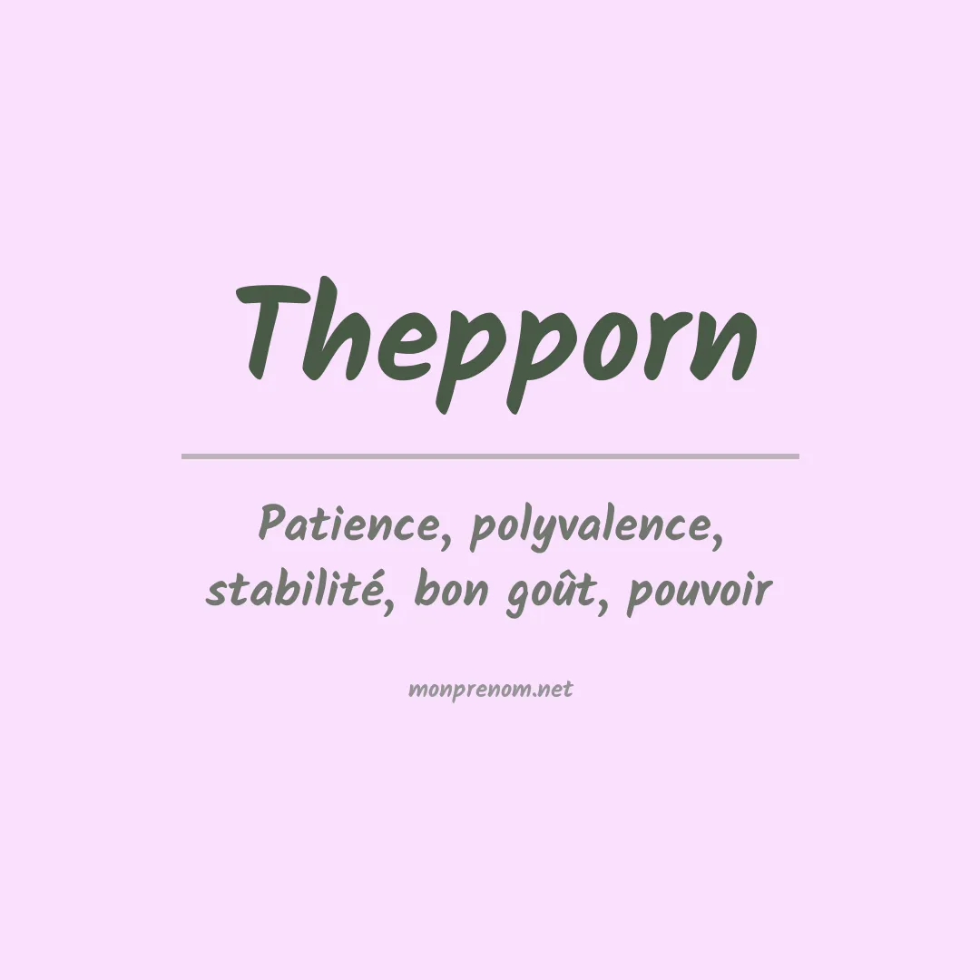 Signification du prénom Thepporn