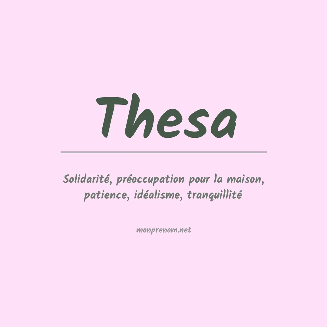 Signification du prénom Thesa