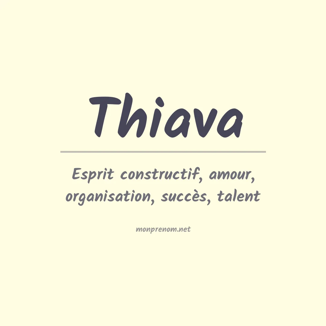 Signification du prénom Thiava
