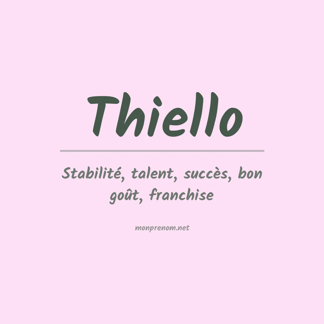 Signification du prénom Thiello