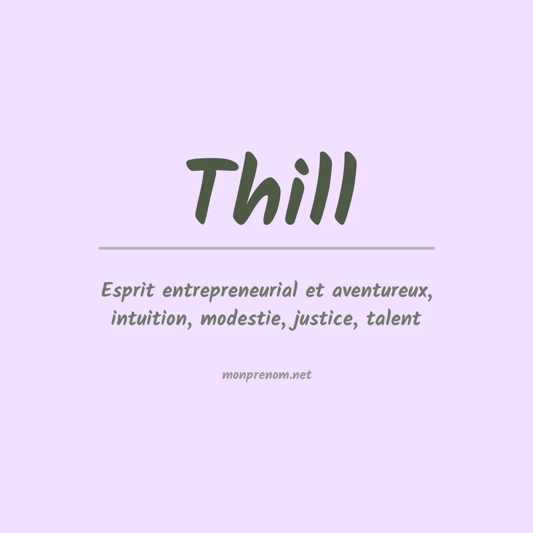 Prénom Thill