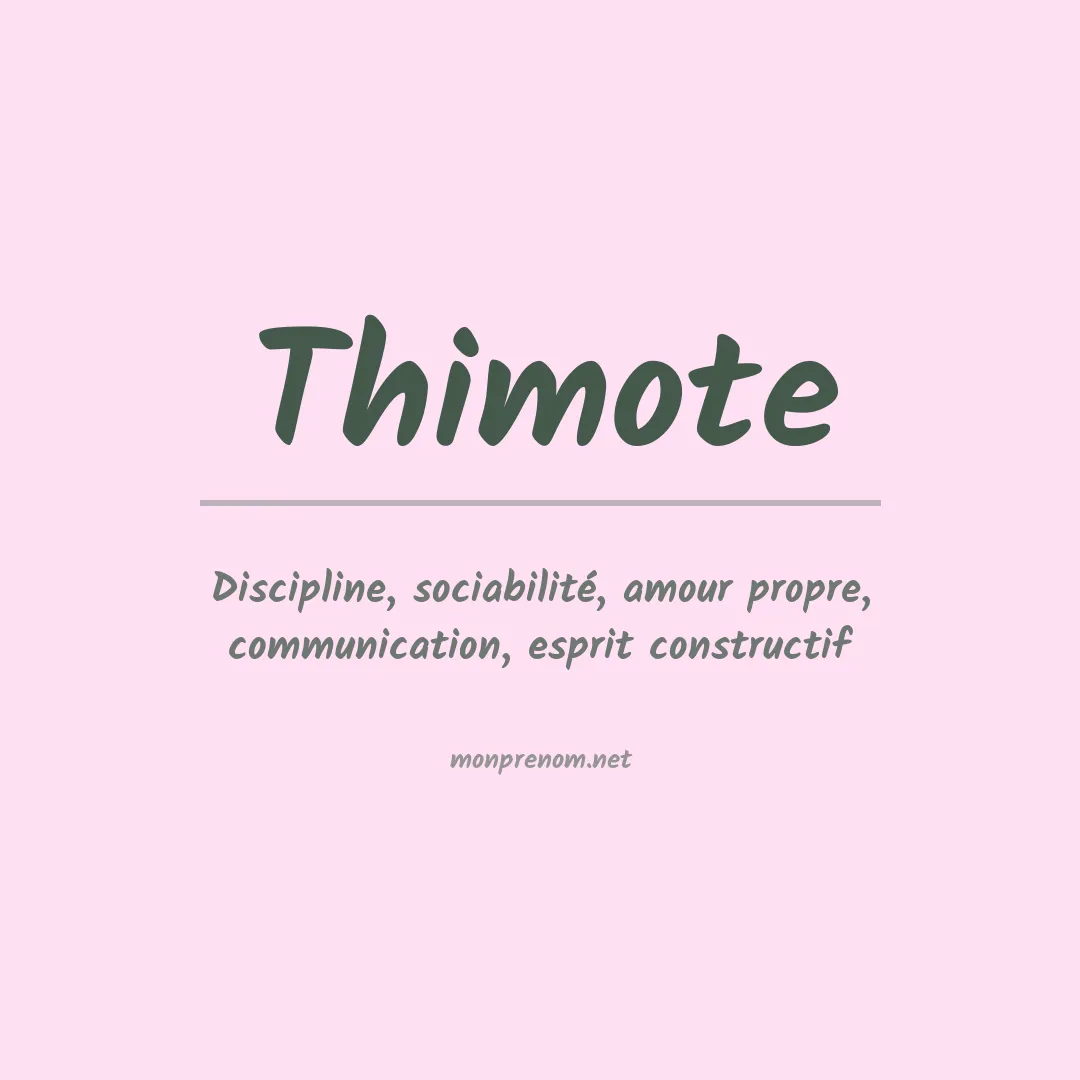 Signification du prénom Thimote