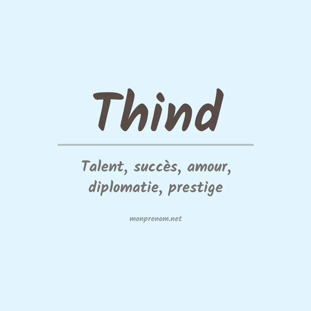 Signification du prénom Thind