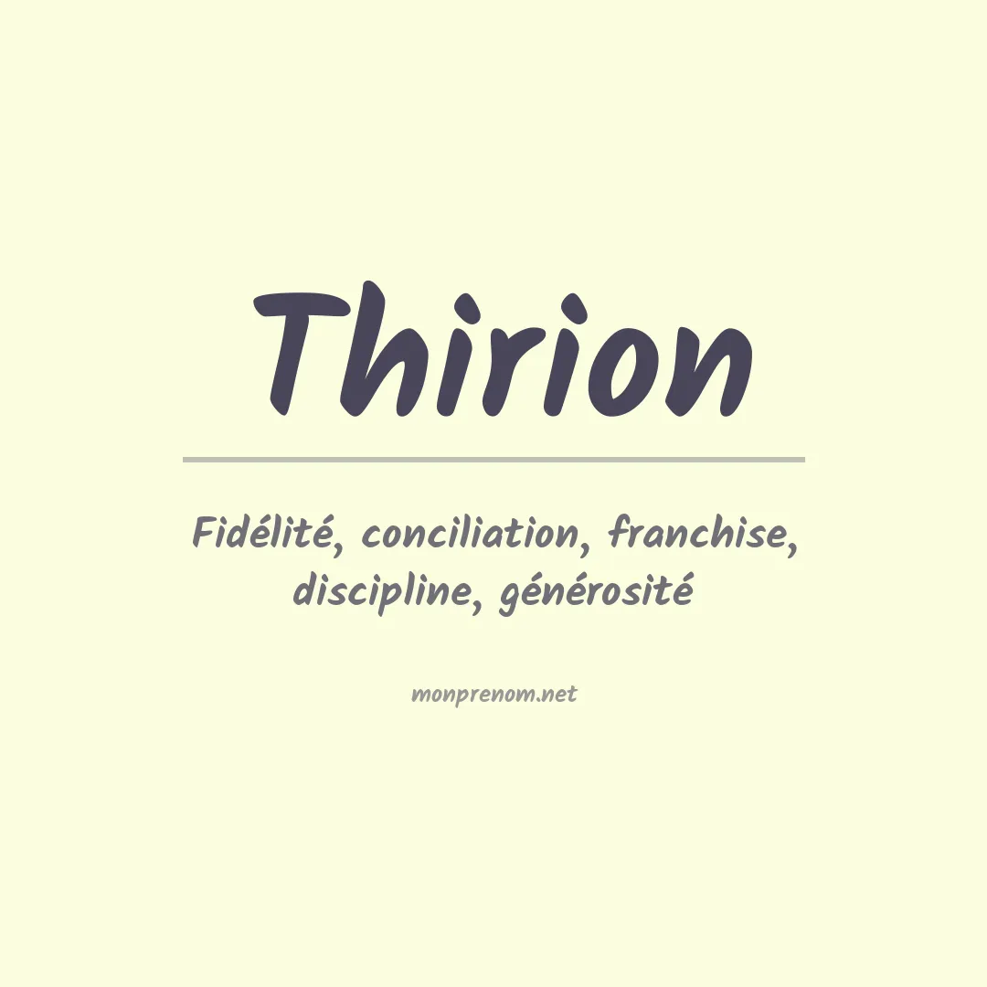Signification du prénom Thirion