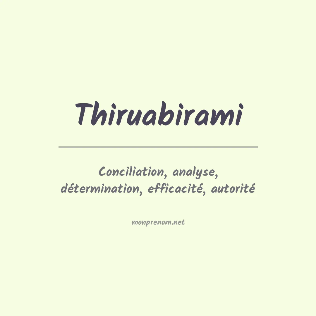 Signification du prénom Thiruabirami
